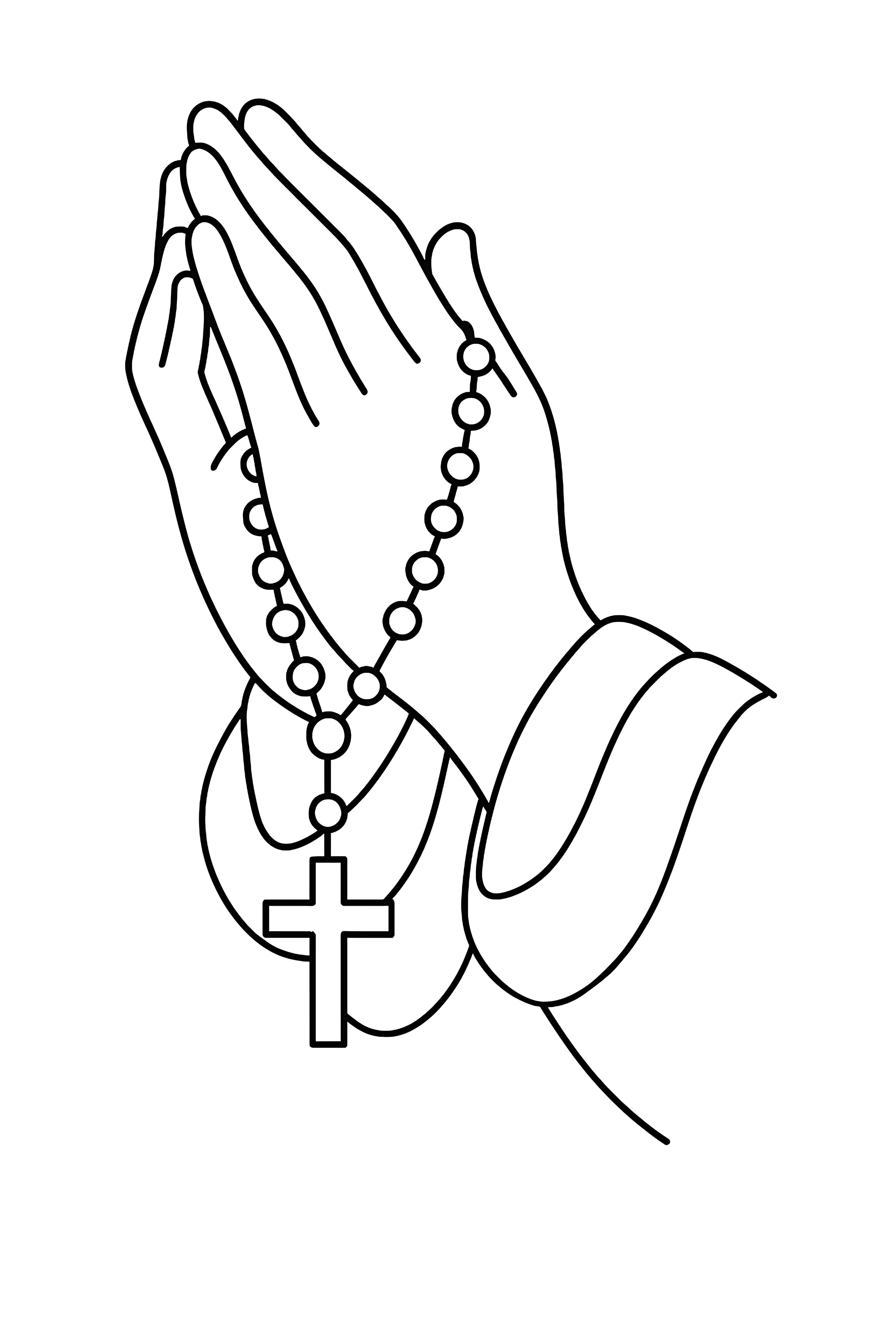 Praying Hands Rosary Beads